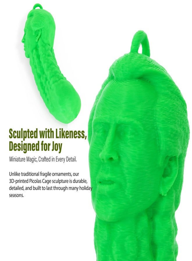 Costume Wizard Picolas Cage Pickle Christmas Ornament - Funny Nicolas Cage Hanging Tree Decoration, Green Pickle Holiday Gag Gift for Adults, White Elephant Party Favor, Stocking Stuffer Made in USA - Image 3